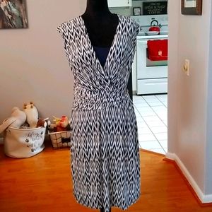 Pattern Dress, Blue and Beige